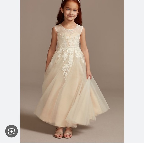 2 size 7 davids bridal flower girl dresses worn once - Picture 1 of 2